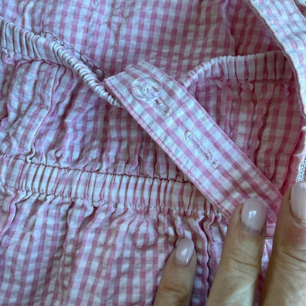 Hope & Henry Pink Gingham Jumpsuit size 7 - Picture 5 of 6
